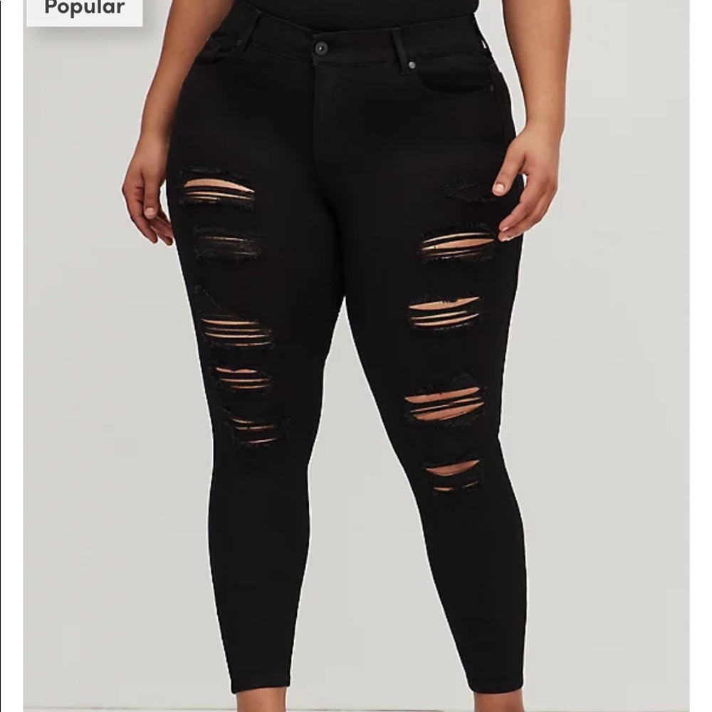 Destructed Bombshell Skinny Black - image 1